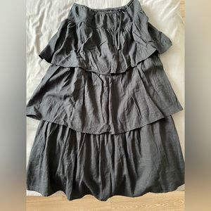 aritzia linen midi skirt